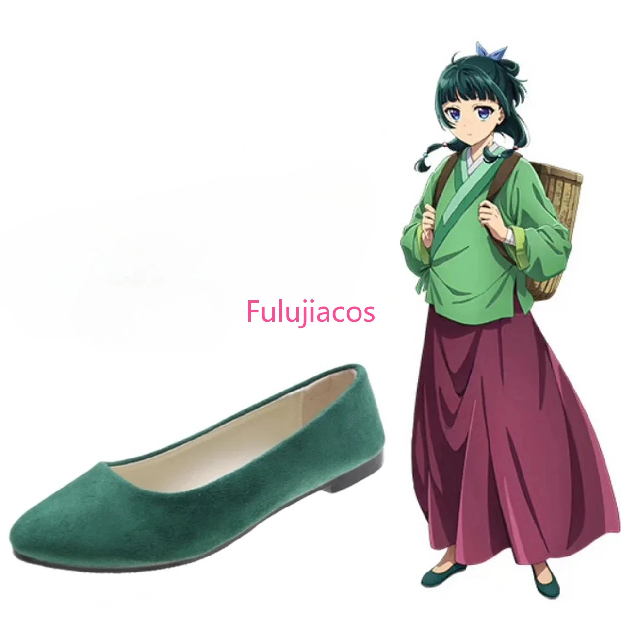 Fulujiacos Maomao Anime Cosplay Chaussures, The Apothecary Diaries, Vert