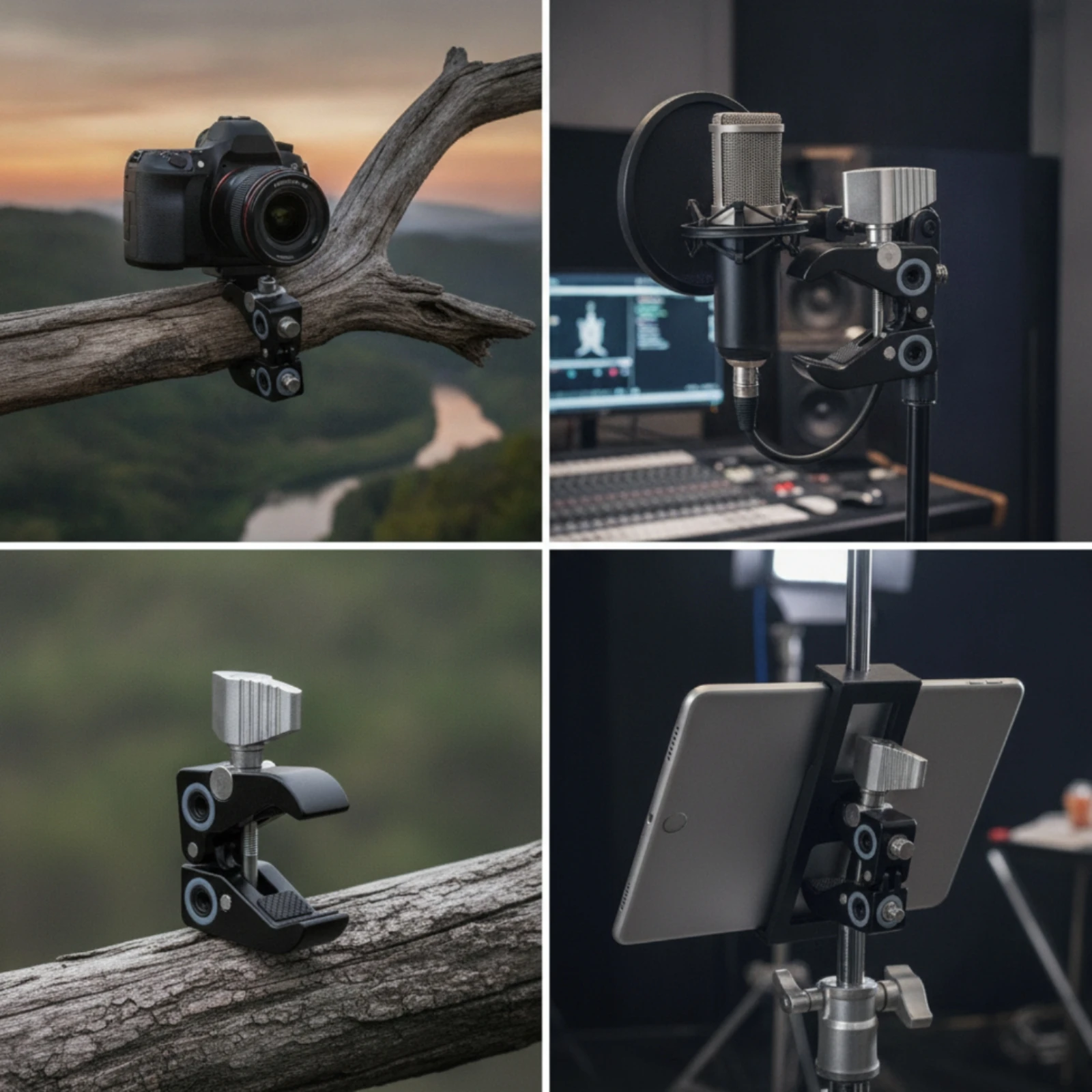 C-Clamp with Ball Head 360-Degree Rotating Versatile Arm Bracket Clamp Mount with Thread Adapters Multi-Functional Adjustable view 5