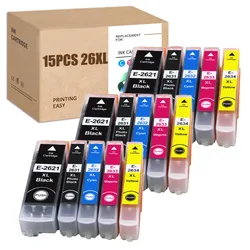 HS Compatible For Epson 26XL Ink Cartridge For XP 510 520 600 605 610 615 620 625 700 710 720 800 810 820 Printer