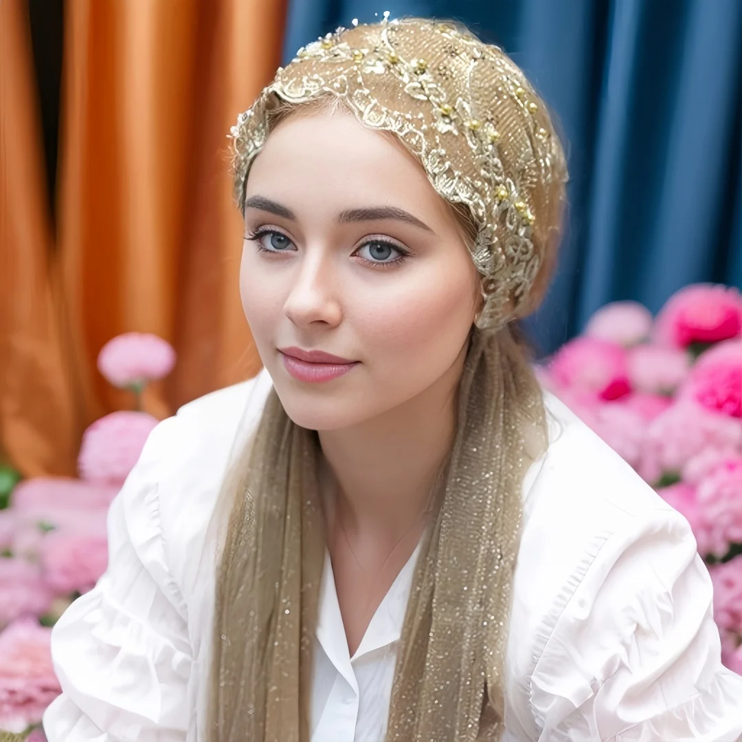 قبعة مطرزة إسلامية قبعات للنساء حجاب إسلامي عقال وشاح فوري حجاب عمامة إسلامية باندانا رائعة