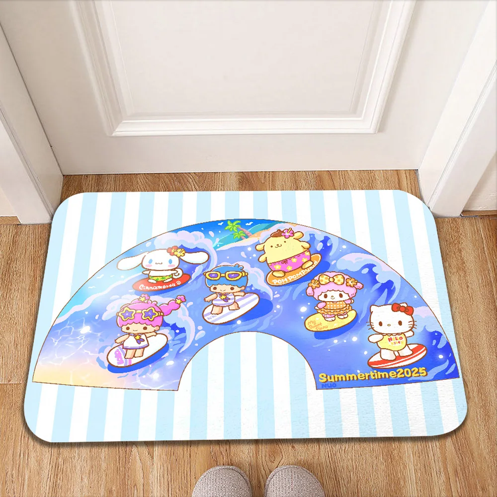

Впитывающий напольный коврик Kawaii Sanrios, нескользящий ковер в гостиной, коврики для входа, коврик для прихожей, современное украшение для дома