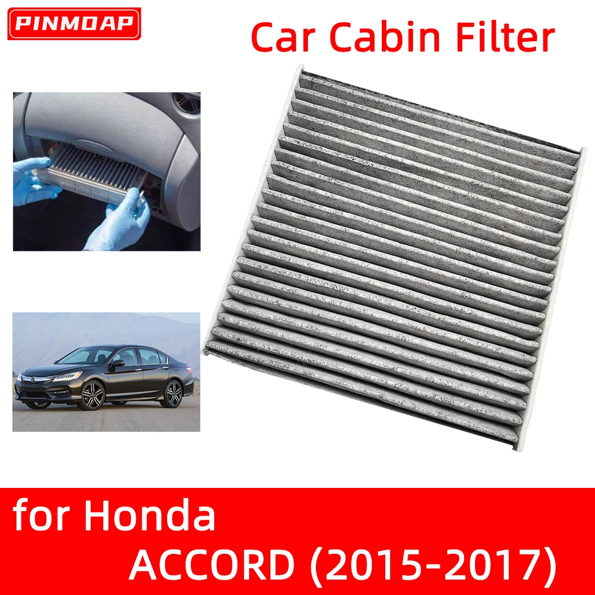 Car Cabin Air Filter for Honda Accord 2015-2017 Auto Filters Carbon Fiber P3875WS 80219-SHJ-A01 80292-SDA-407 80292-SDA-A01