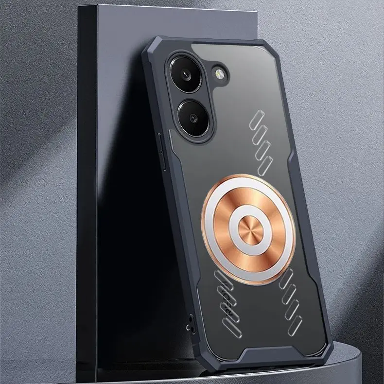 

Прозрачный чехол для телефона с рассеиванием тепла для POCO X8 Pro Max, красный медный чехол с графеновым охлаждением, противоударный чехол