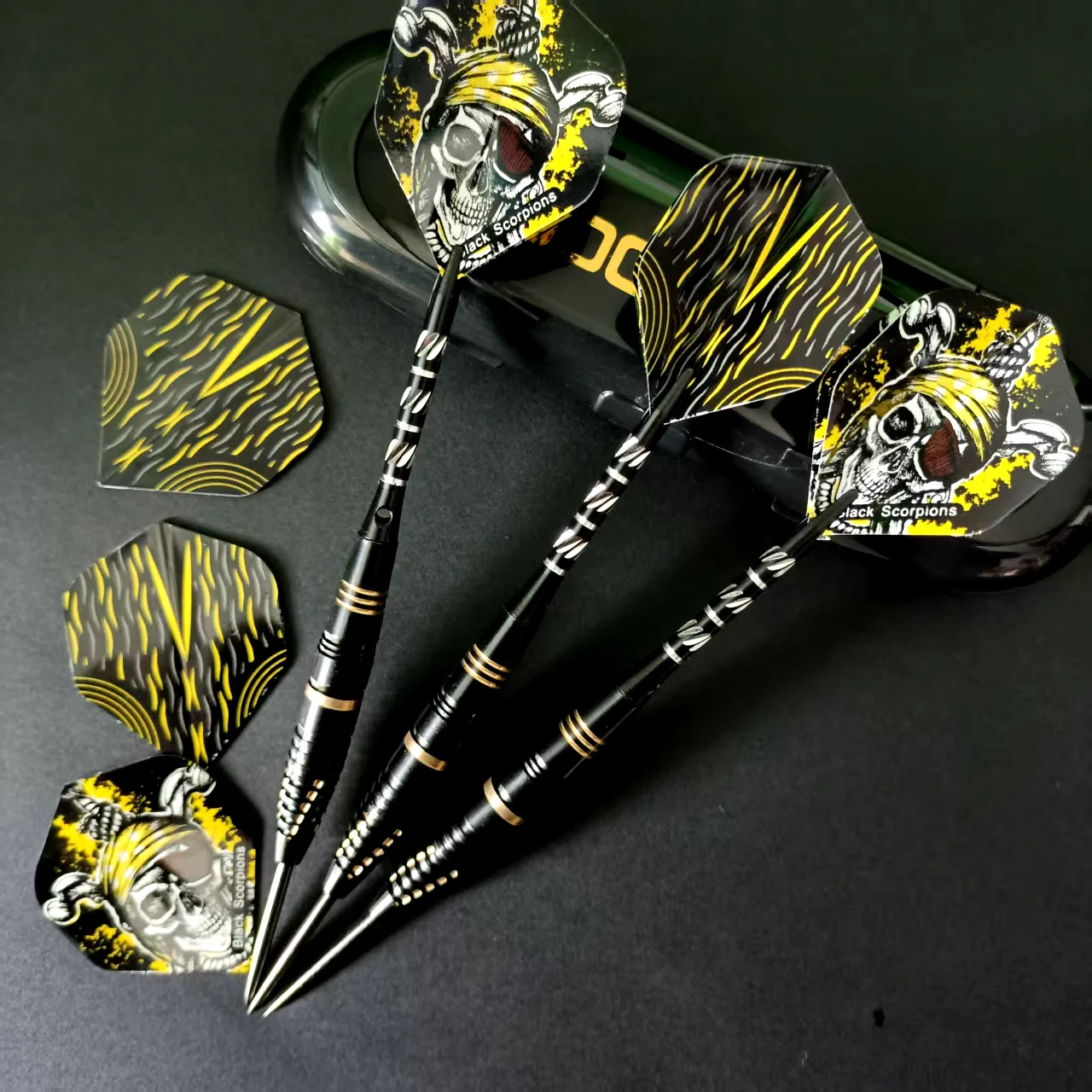 

24g Darts Metal Tip Set Steel Tip Darts Set Professional Brass Barrels Darts for Dartboard with Extra Dart Flights