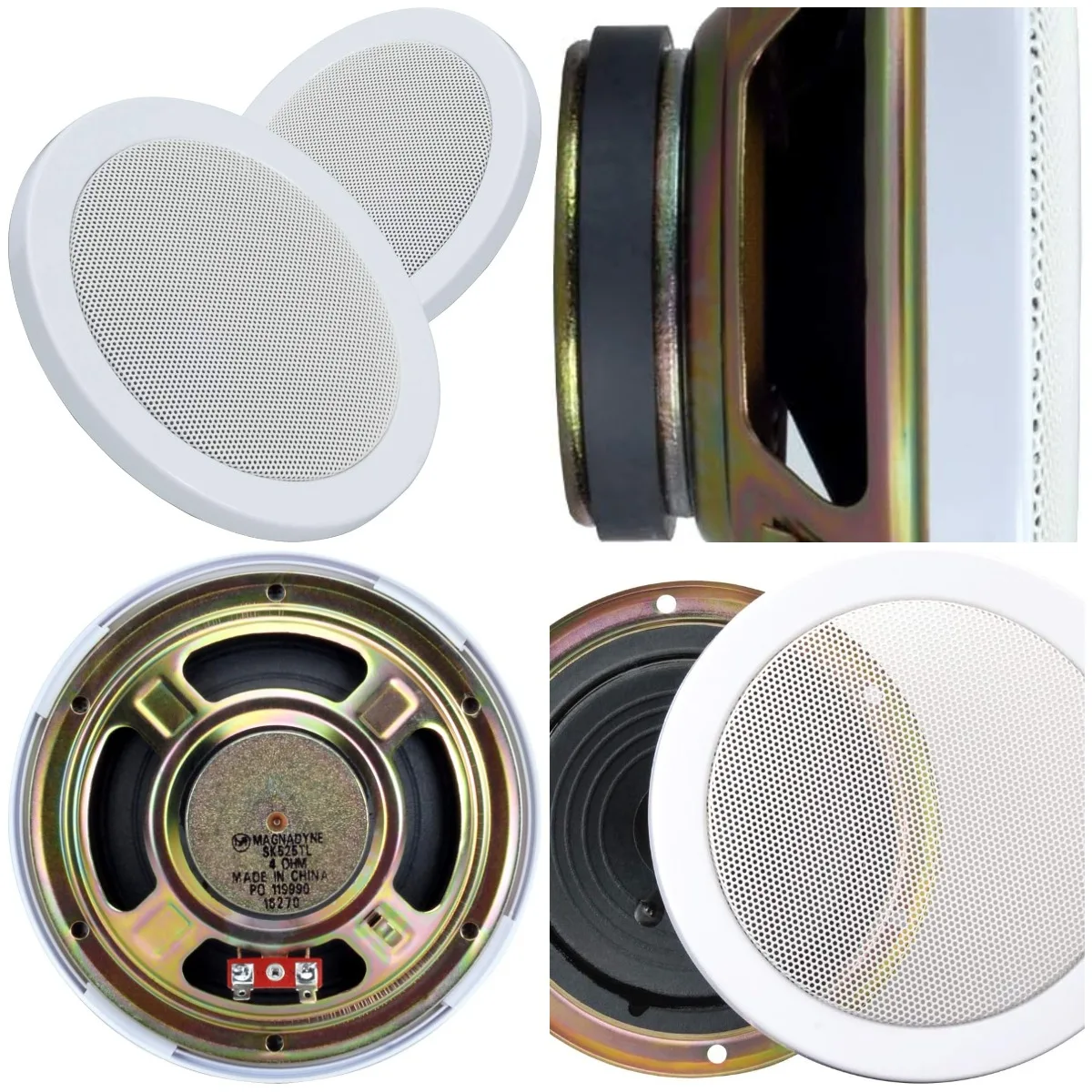 

5.25” Dual Cone Slim Mount Speakers, Perfect for RVs & Motorhomes - White