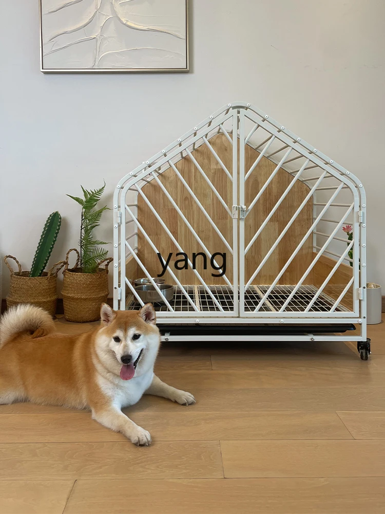 Yjq High-End Dog Cage Shiba Inu with Toilet Separation Household Large House Solid Wood Nest One Bedroom One Living Room