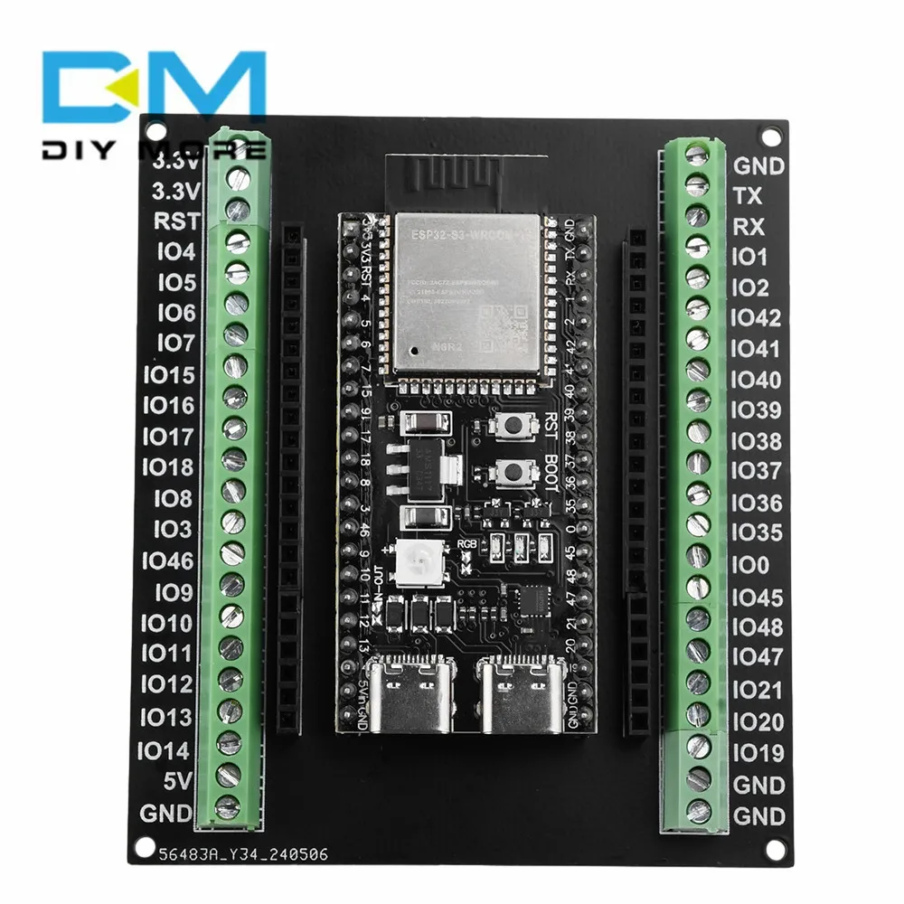 ESP32-S3 GPIO Core Development Board WROOM-1-N16R8 ESP32-S3-DevKitC-1 Expansion Board Development Module for N8R2/N16R8