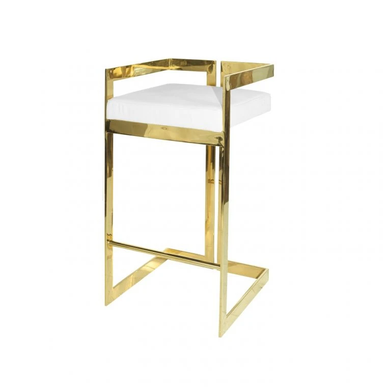 Heißer Verkauf Barhocker Stuhl Sitzkissen Weiche Hohe Qualität Moderne Luxus Edelstahl Gold Rahmen Hohe Barhocker
