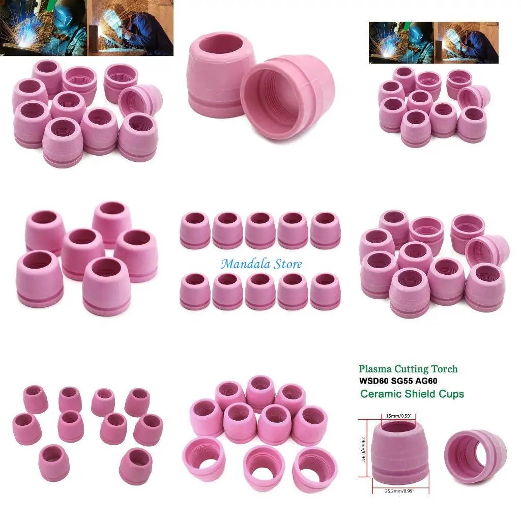 

U2JC 10Pcs Torch Nozzle Ceramic Shielding Cups Electrode Nozzles for SG-55 AG-60