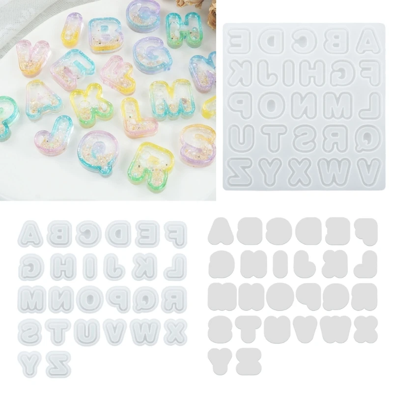 

Alphabet Letter Quicksand Silicone Mold Epoxy Resin Casting Mold DIY Craft Keychain Pendant Mould Handmade Jewelry Tool