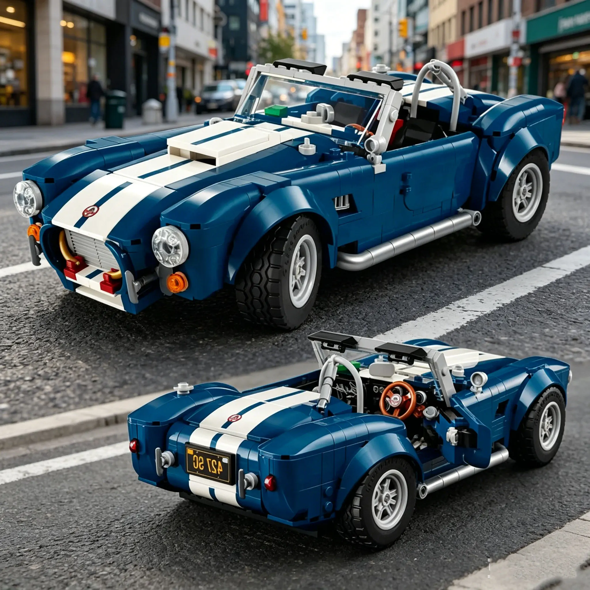 

1241PCS Creative Shelby Cobra 427 S/C Sport Racing Car Building Blocks Assemble Bricks Vehicle Toy Gift For Adult Teens