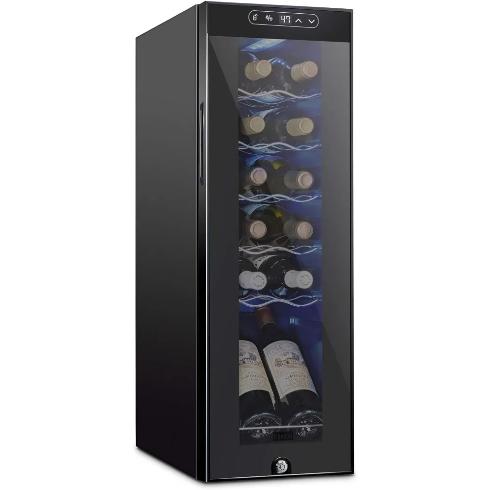 Bottle Compressor Wine Cooler Refrigerator w/Lock | Large Freestanding Wine Cellar | 41f-64f Digital Temperature