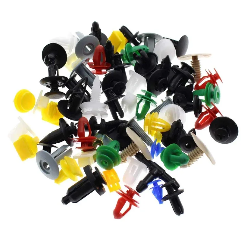 50/100/200pcs Universal Mixed Car Fastener Bumper Door Panel Fender Liner Clips Retainer