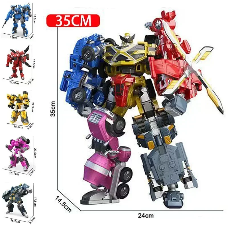 

MiniForce Penta X Ranger 5 in 1 Transformation Robot Bot PENTATRON Model Mini Force Deformation Combiner Action Figure Toys KO