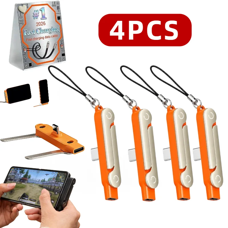 240W Ladekabelhalterung mit unsichtbarer Unterstützung, faltbarer Telefonhalter, USB Typ C Flachladegerät, Ladekabel, C-Kick-Kabelständer
