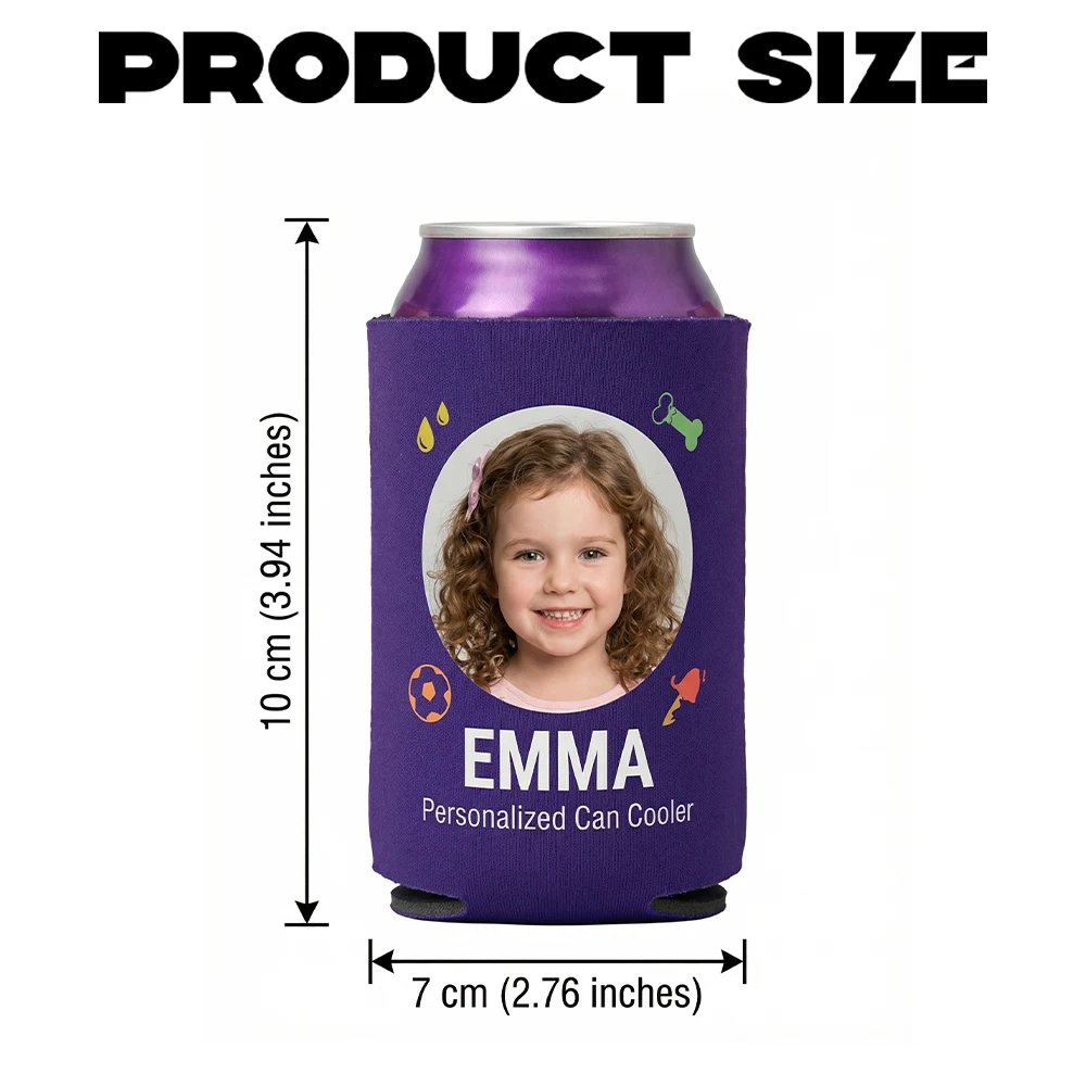 Custom Photo Neoprene Can Cooler,Personalized Name Drink Insulator,Pet Owner,Camping Lover,Daily Use,Pet Memorial,Birthday Party