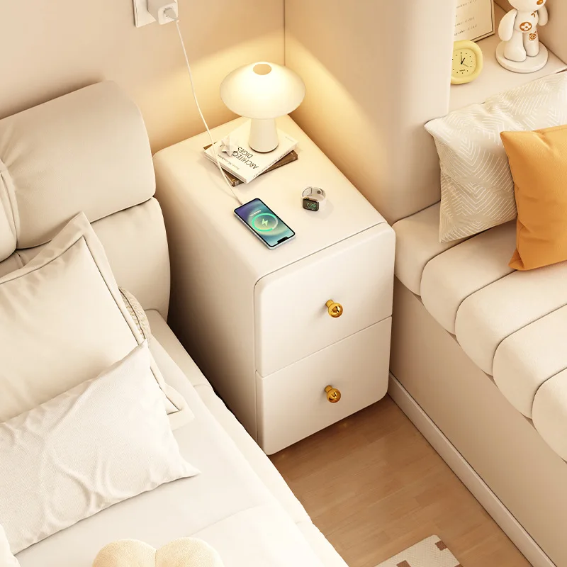

Simple Modern Multi-Layer Storage Cabinet, Extremely Narrow Bedside Cabinet, Household and Bedroom， Nightstands for Bedroom