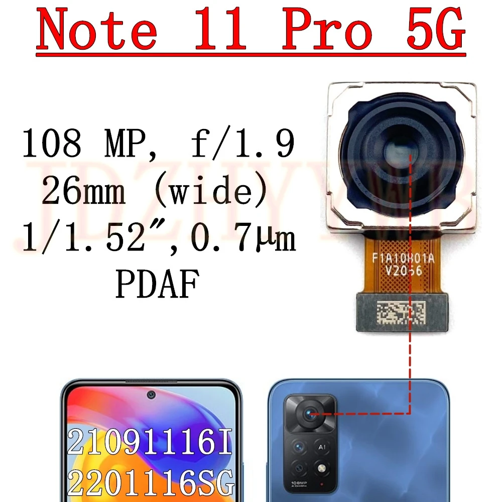 Rear Front Camera For Xiaomi Redmi Note 11 Pro 5G Frontal Selfie Facing Main Wide Back Camera Module Flex Cable