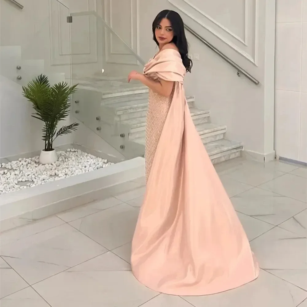 Robe de bal élégante à paillettes, épaules dénudées, gaine, robe de soirée de mariage formelle, longueur cheville