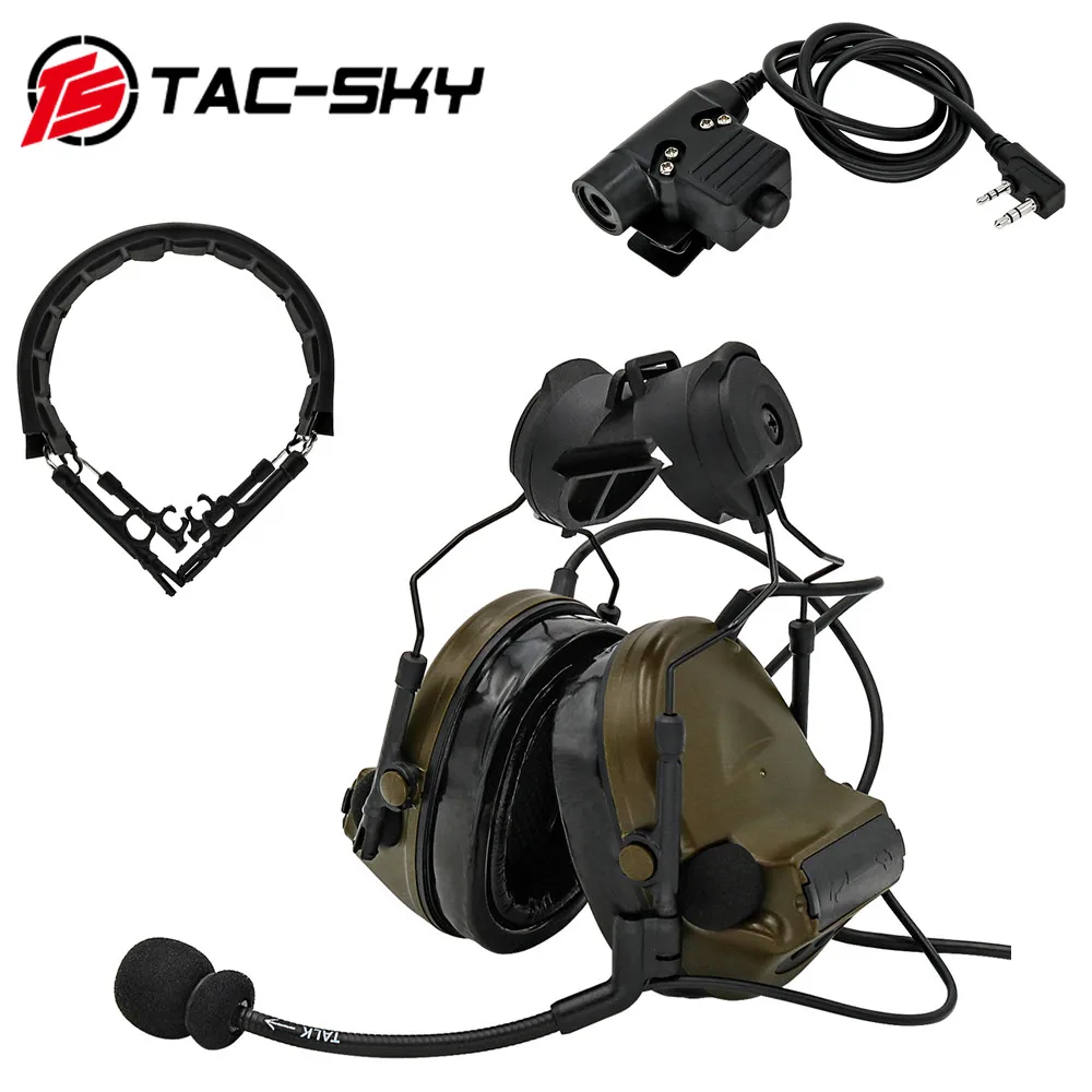 Imagem -06 - Tac-sky Comtac ii Suporte de Capacete Arco Ops-core Adaptador de Trilho de Capacete Fone de Ouvido Tático e Tático Ptt U94 Ptt e Comtac Bandana