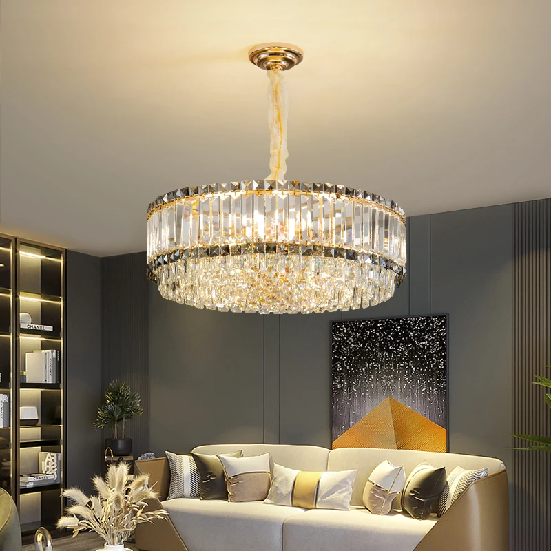 Light Luxury Crystal Chandelier Living Room Light Simple Modern Atmosphere Master Bedroom high-end Restaurant Whole-House Lights