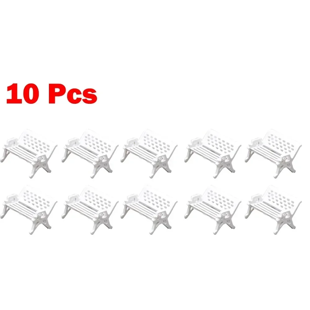 10pcs Model Train HO TT Scale 1:87 Bench Chair Settee Street Park Layout Model Park Bench Mini Garden Ornament Park Bench Craft