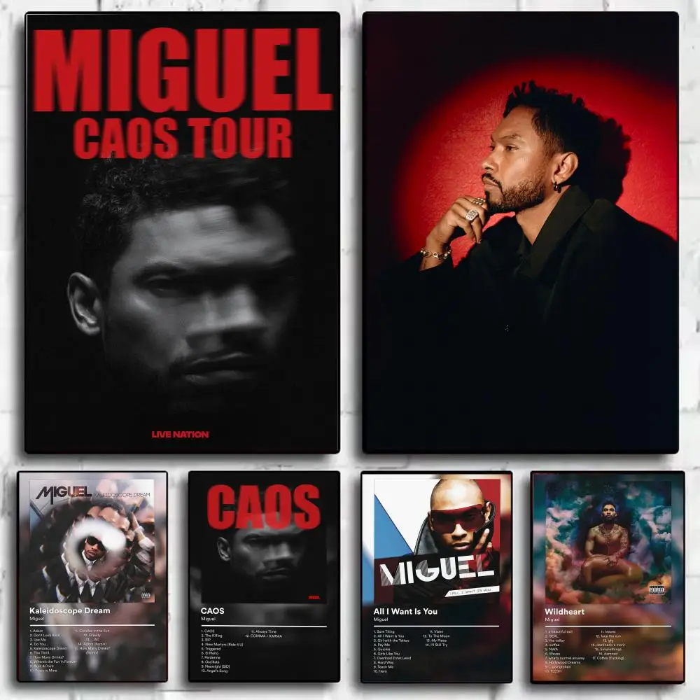 Famous Rapper M-Miguel Poster Modern Minimalist Wall Art Prints for Bedroom Living Room Aesthetic Contemporary Decor Gift