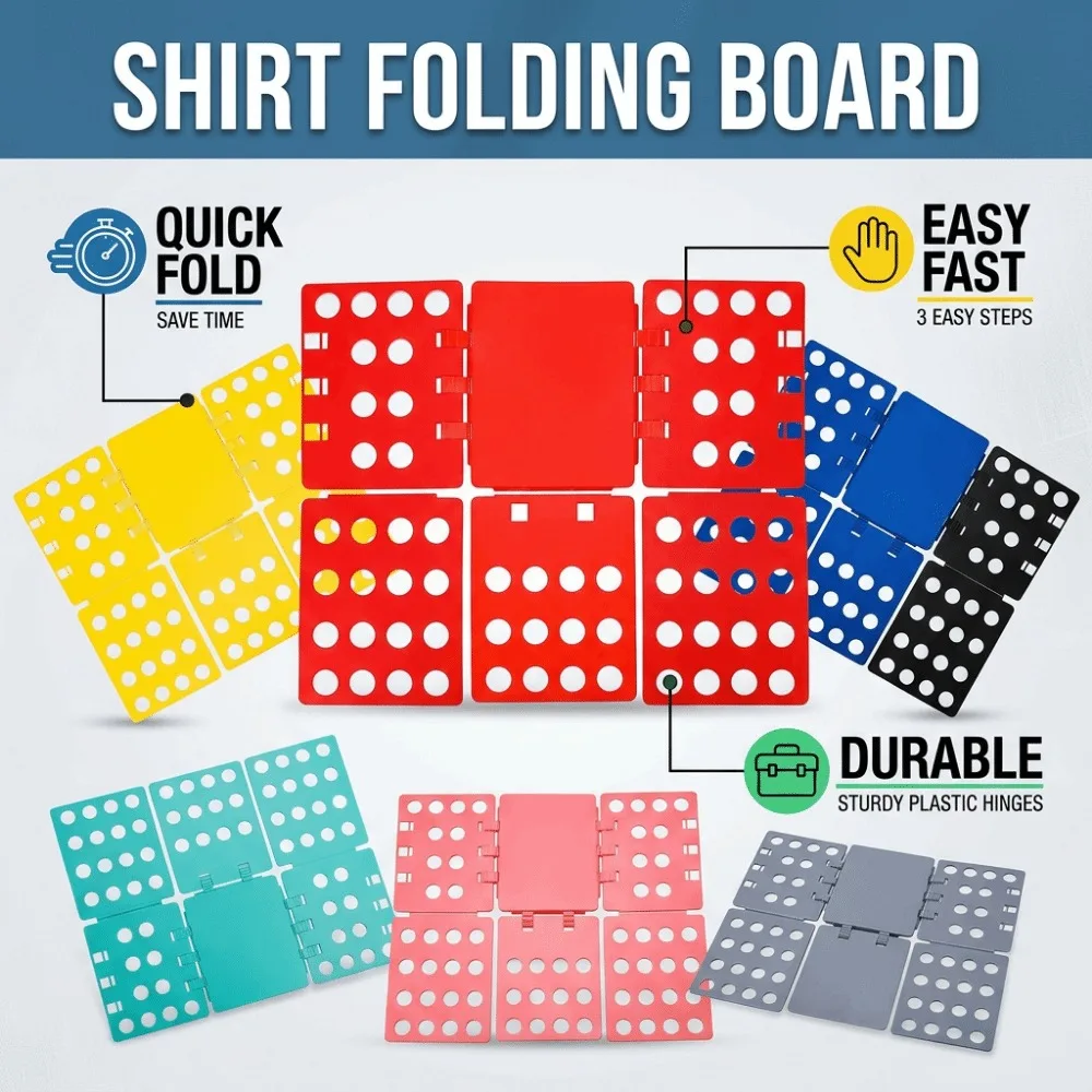 Detacha Lazy Person Shirt Folding Board Durable Quick Fold Foldable Clothes Folder Plastic Easy Fast Clothing Organizer Home