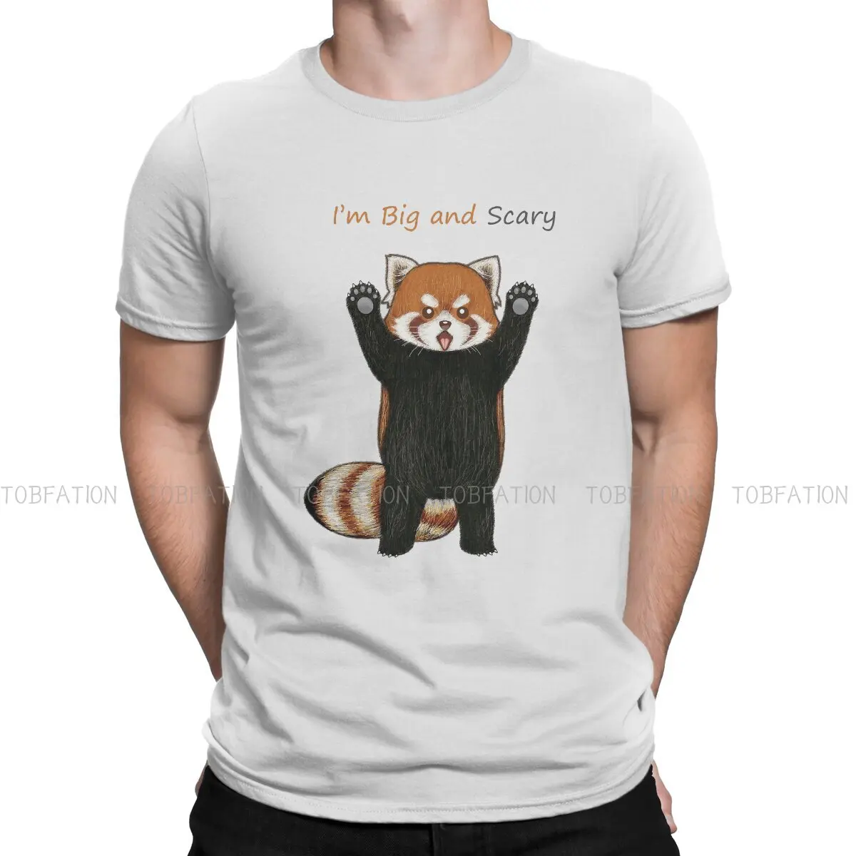 I am Big And Scary  Hipster TShirts Red Panda Ailurus Fulgens Male Harajuku Pure Cotton Streetwear T Shirt Round Neck