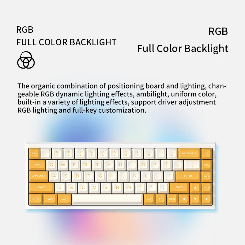 FL·ESPORTS FL680 Three-Mode Mechanical Keyboard 68 Keys RGB Hot-Swappable 2.4G Wireless Bluetooth Wired Keyboard Support Win/Mac