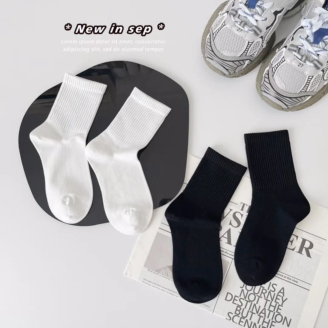 

Детские хлопковые носки, осень-зима 25, базовые носки для мальчиков и девочек, повседневные спортивные носки-трубочки