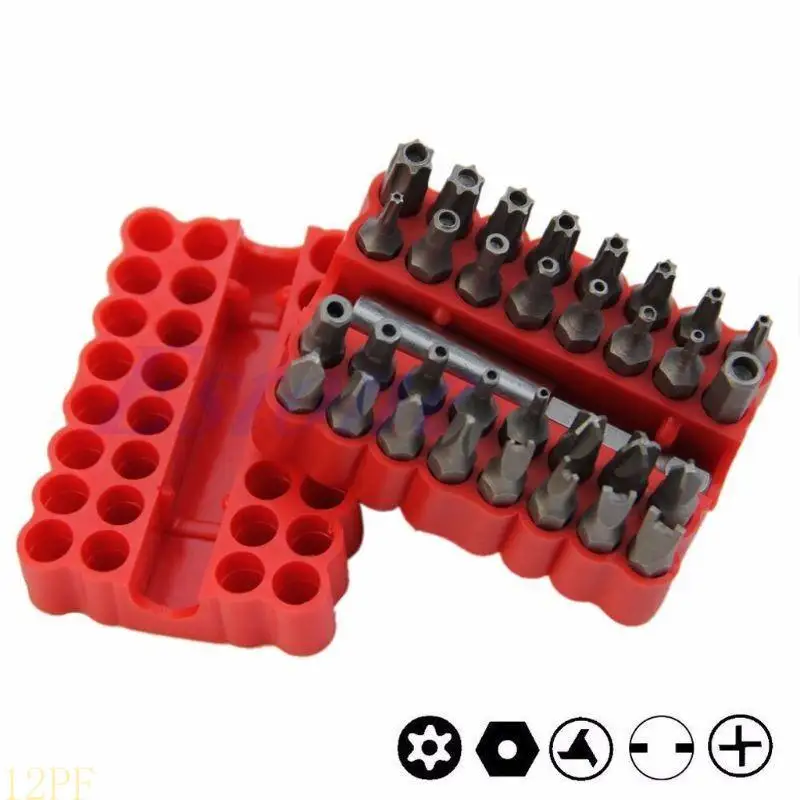 12PF 33Pcs Security Bit Set Drill Star Spanner Torx Screwdriver with Holder New