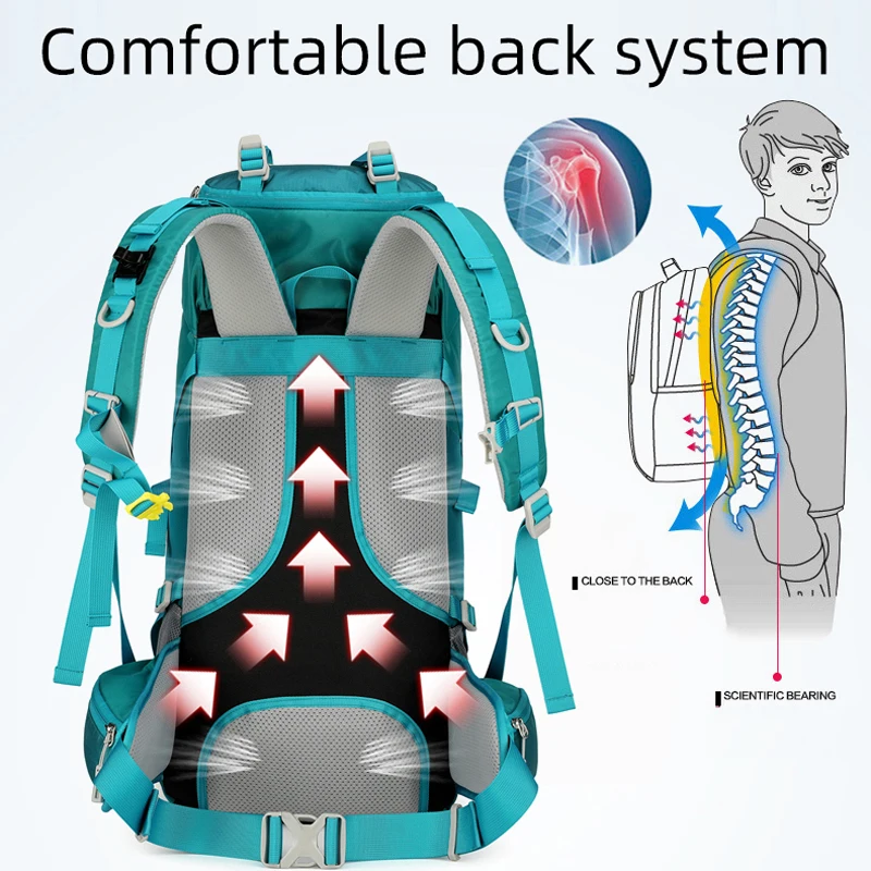 Mochila de trekking grande para senderismo, acampada y escalada - imagen 3