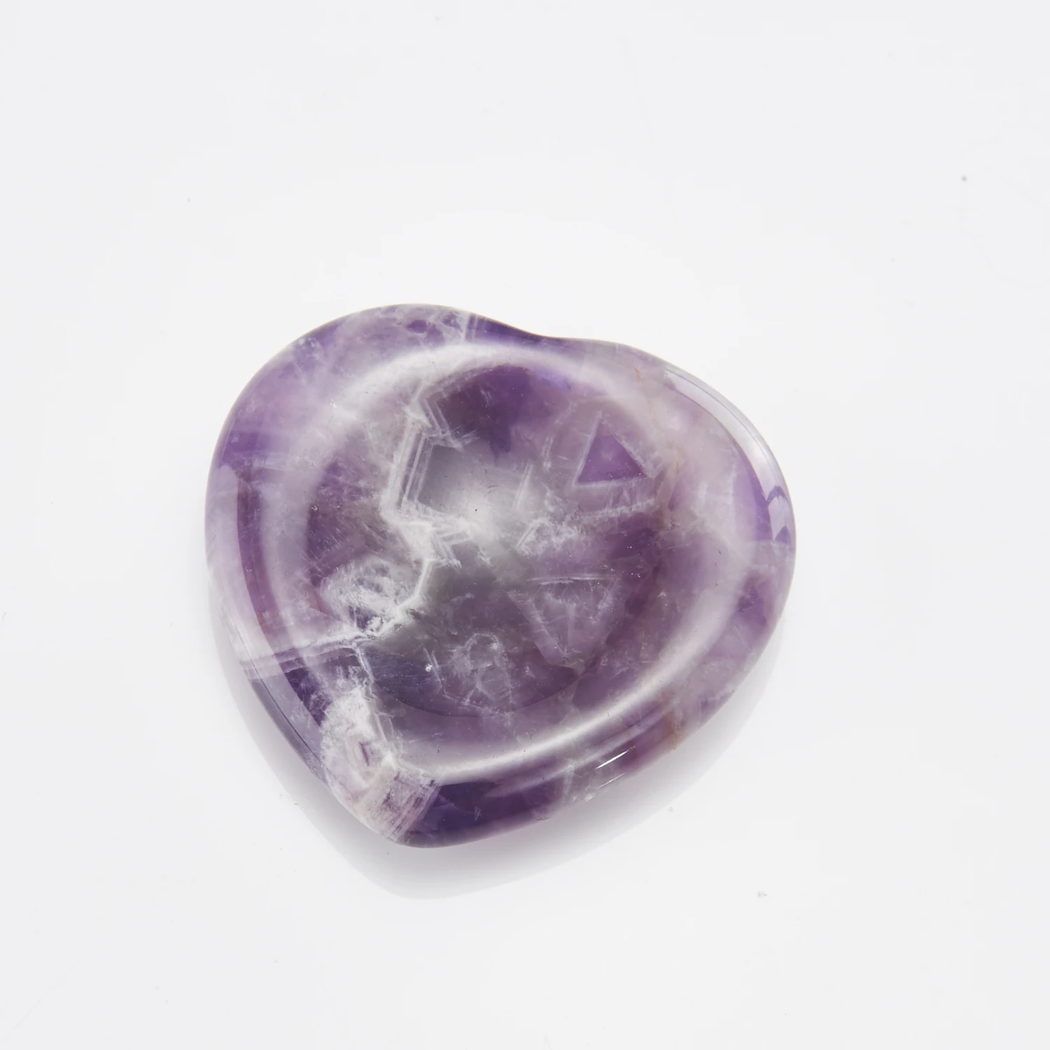 VGDS الأحجار الكريمة الطبيعية كشط العلاج الجمال أداة مقعرة شكل قلب إصبع مدلك القلق حجر الطاقة شفاء القلق الإغاثة