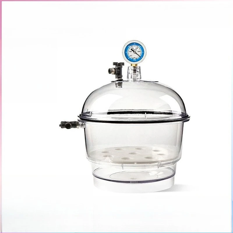 Laboratory Plastic Vacuum Dryer Double Valve with Pressure Gauge Oil-free Vacuum Pump Drying Dish 150mm/250mm s