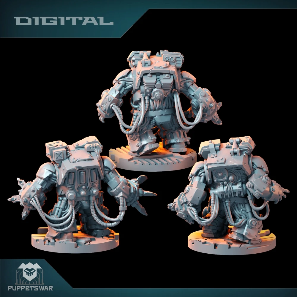 Great Orcs in Buster Armor, Green Skin Figure, Walker, Robot Plasma Gun, HD 3D Geprint Resin Model, Action Proxy Wargame DnD