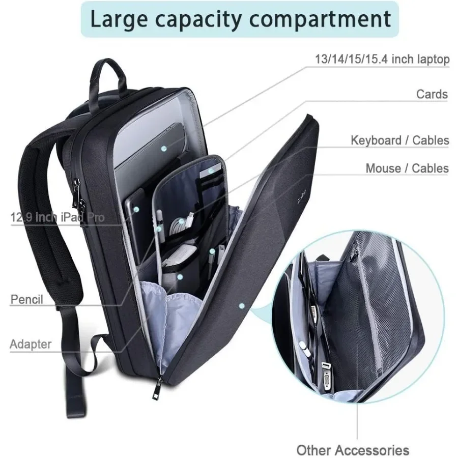 حقيبة ظهر 15.6 -16 بوصة مقاومة للماء للرجال لجهاز MacBook Pro M4 2024/M3 2023/M2 A2991 A2780 A2485ROG Zephyrus G15/Zephyrus Duo 15 #4