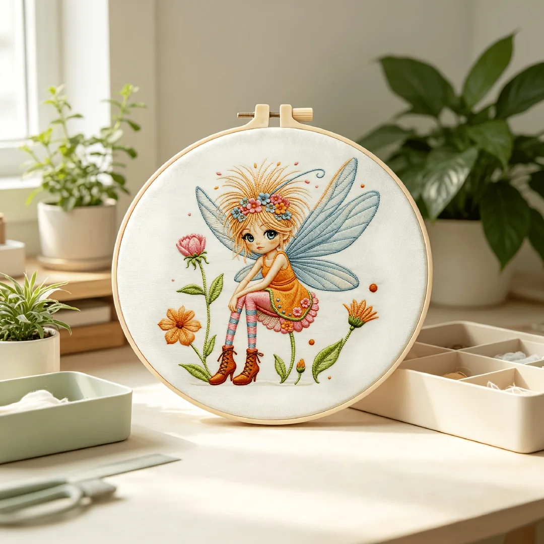 DIY-Stickerei-Set für Anfänger Komplettes Kreuzstich-Set mit Muster, Stoff, Faden, Stickrahmen Handgemachtes Nähhandwerk Geschenk