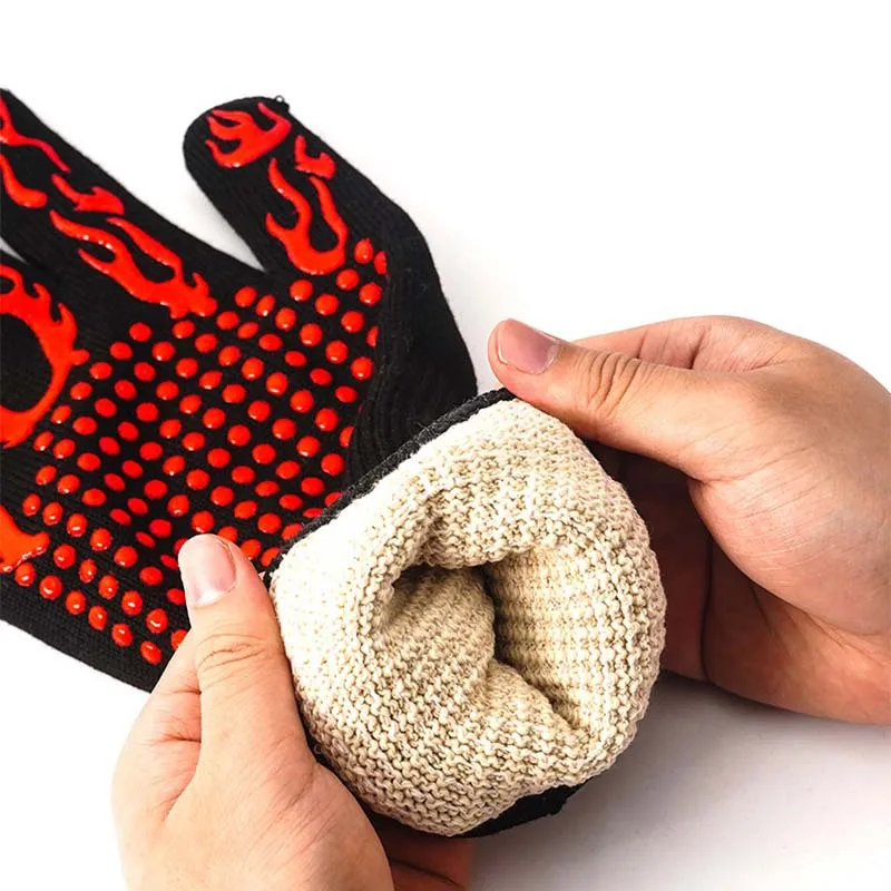 Gluing Heat Insulation Anti-scald and High-temperature Resistant Special Gloves for Barbecuing Silicone Gloves