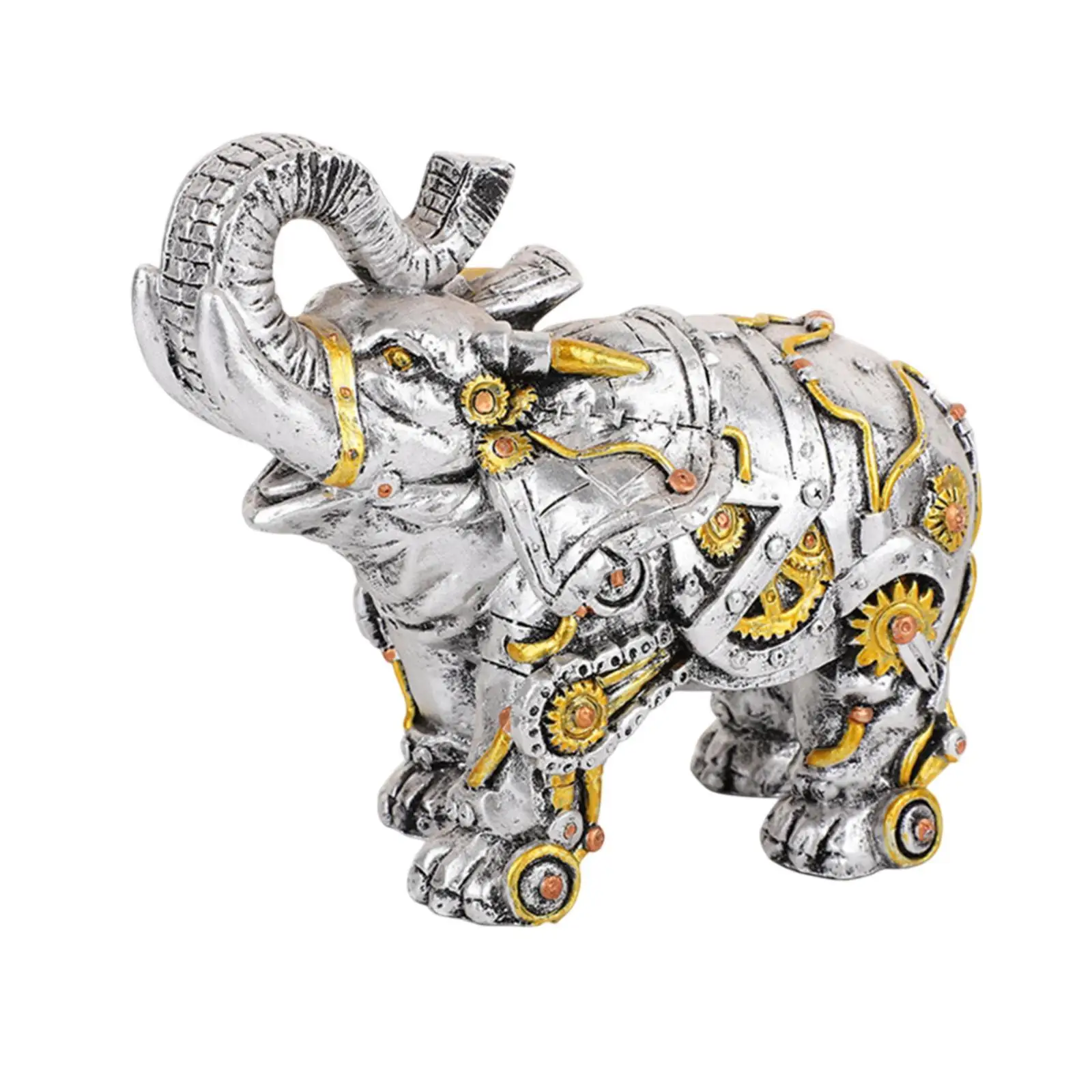 Steampunk Dragon Statue Resin Animal Figurine Modern Home Decorative Sculpture for Office Luxury Desktop Ornament