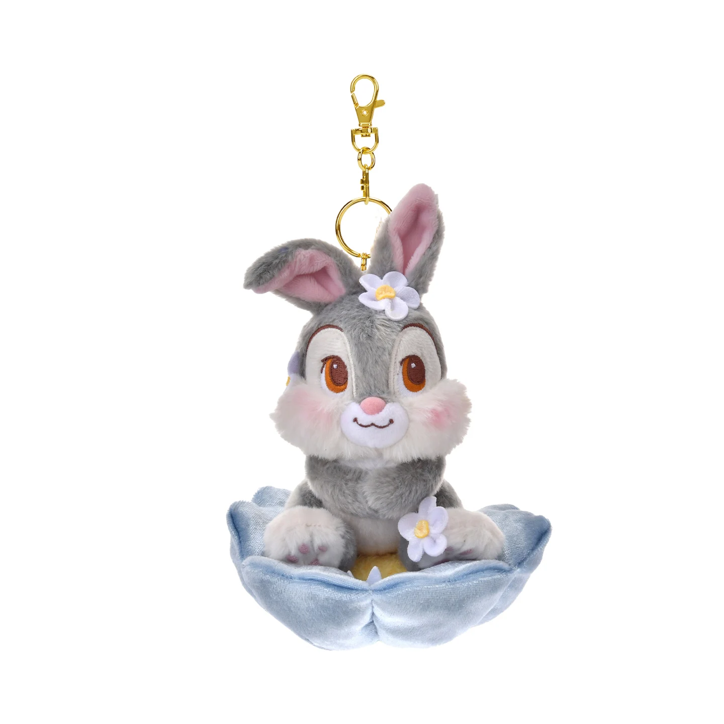 Disney Winnie the Pooh Hundred Acre Wood Honey Blossom Bear Plush Keychain with Flower Bouquet