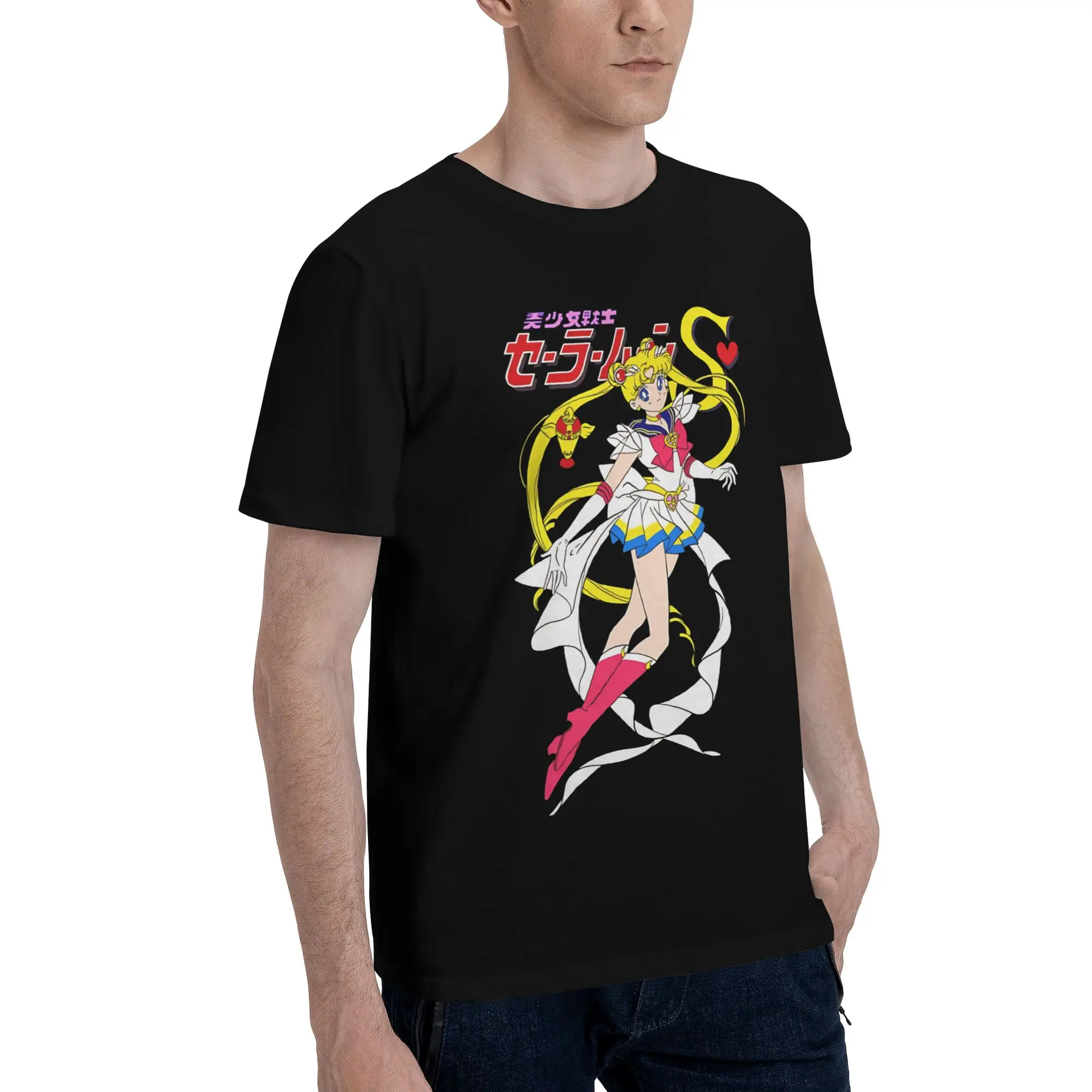 celestial warrior  Graphic 100% Cotton T-Shirt Bandai Sailor Moon Tees Tops For Men