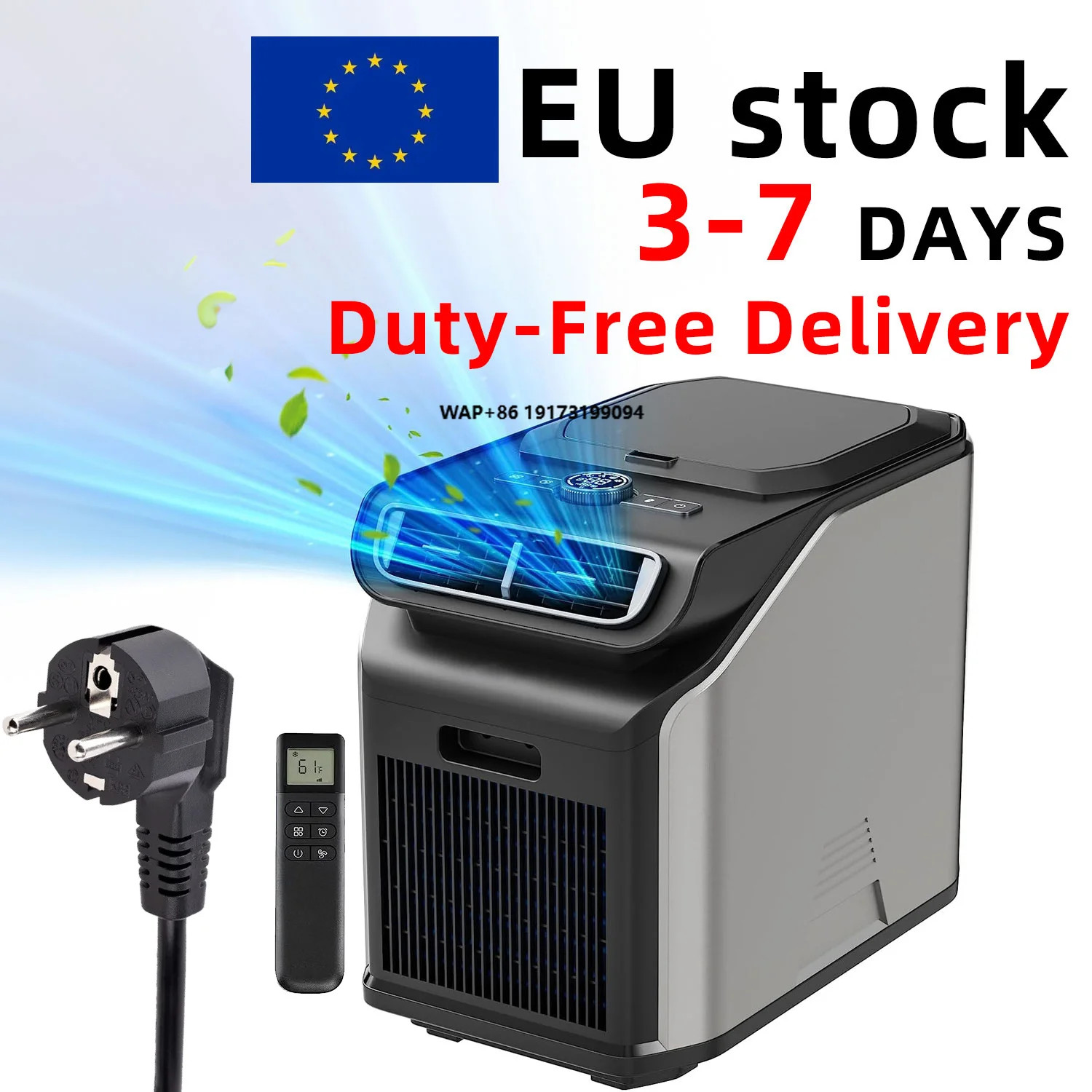 In Stock EU Portable Air Conditioner 6000BTU Fast Cooling Remote Control Portable AC