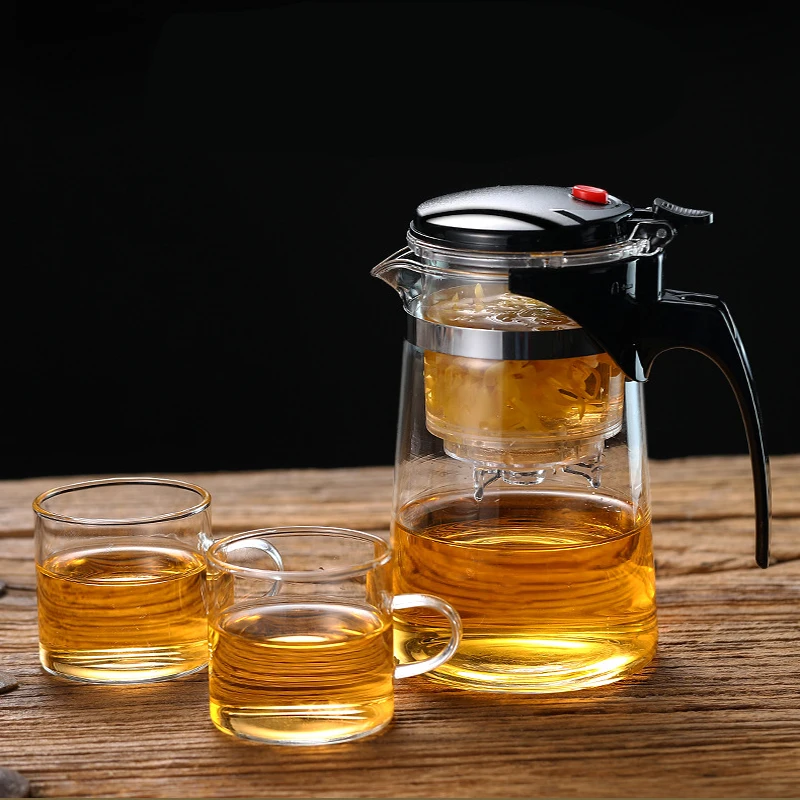 Teapot With Infuser Thickened Glass Heated Resistant Tea Pot One-button Filtering Tea Separation Kettle Chinese Gung Fu Teawear
