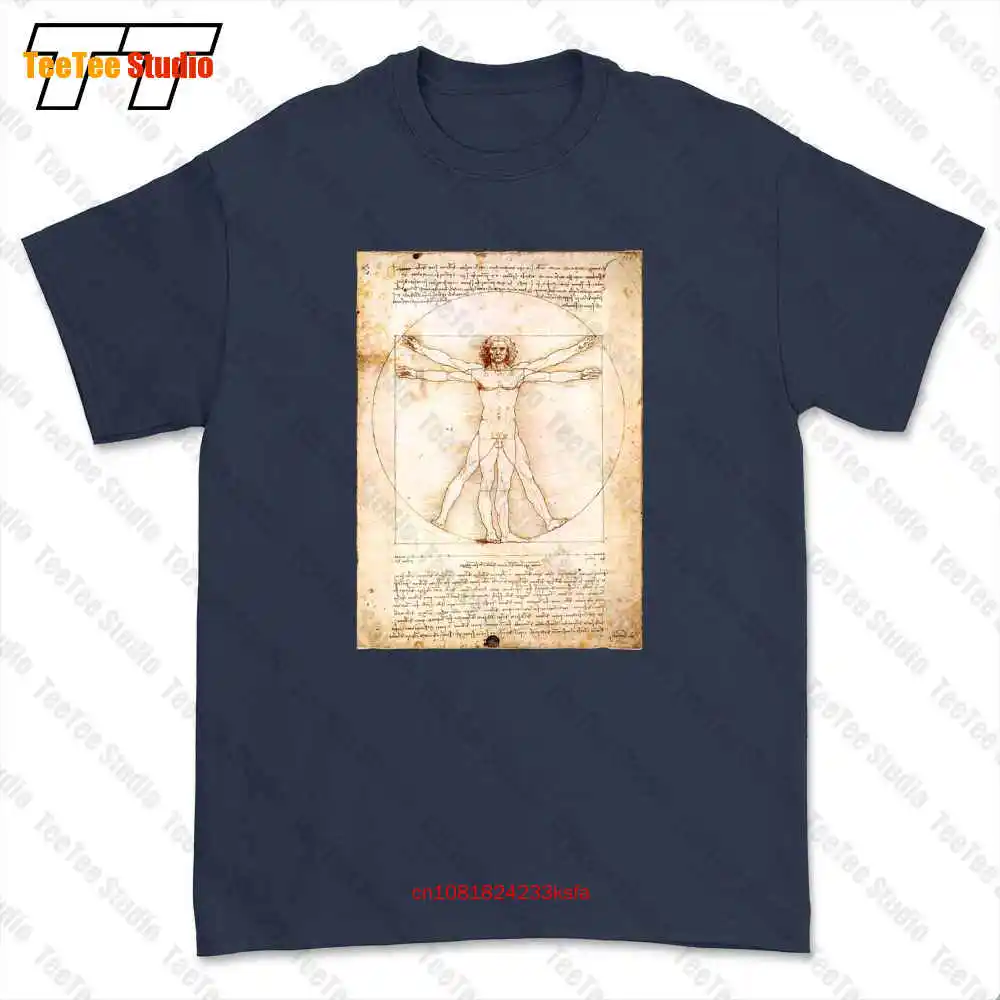 Leonardo Da Vinci Vitruvian Man Old Master Fine Art Design T-shirt Tee 6LFW