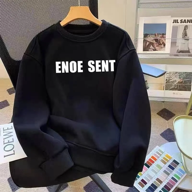 

Хлопковая толстовка на осень-зиму, модная, универсальная, с круглым вырезом, длинными рукавами, свободного кроя, повседневная, в стиле стритвир, с капюшоном