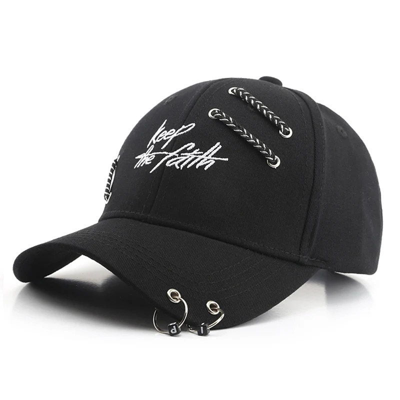 New Arrival Men Women Baseball Cap Letters Embroidery Couple Lovers Sports Snapback Fashion Rings Chain Sunshade Dad Hats H140