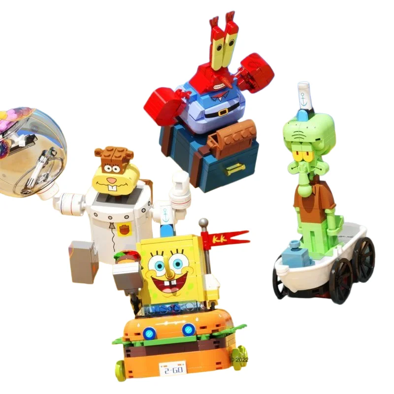 

SEMBO BLOCK SpongeBob Patrick Mr. Krabs Puzzle Building Blocks Educational Assembly Toys Exquisite Decorations Gifts for Girls