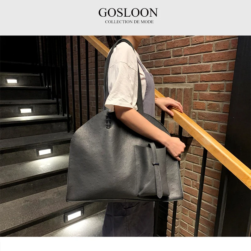 

GOSLOON-268 Luxury Soft Genuine Leather Women Shoulder Bags Large Capacity Female Totes Bag Original Leather Lady Handbag Casual