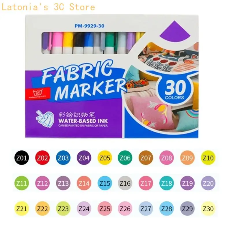 Smooth Fabric Marker Drawing Pen Set for Cloth Sketching and Fill Areas Use X3UB